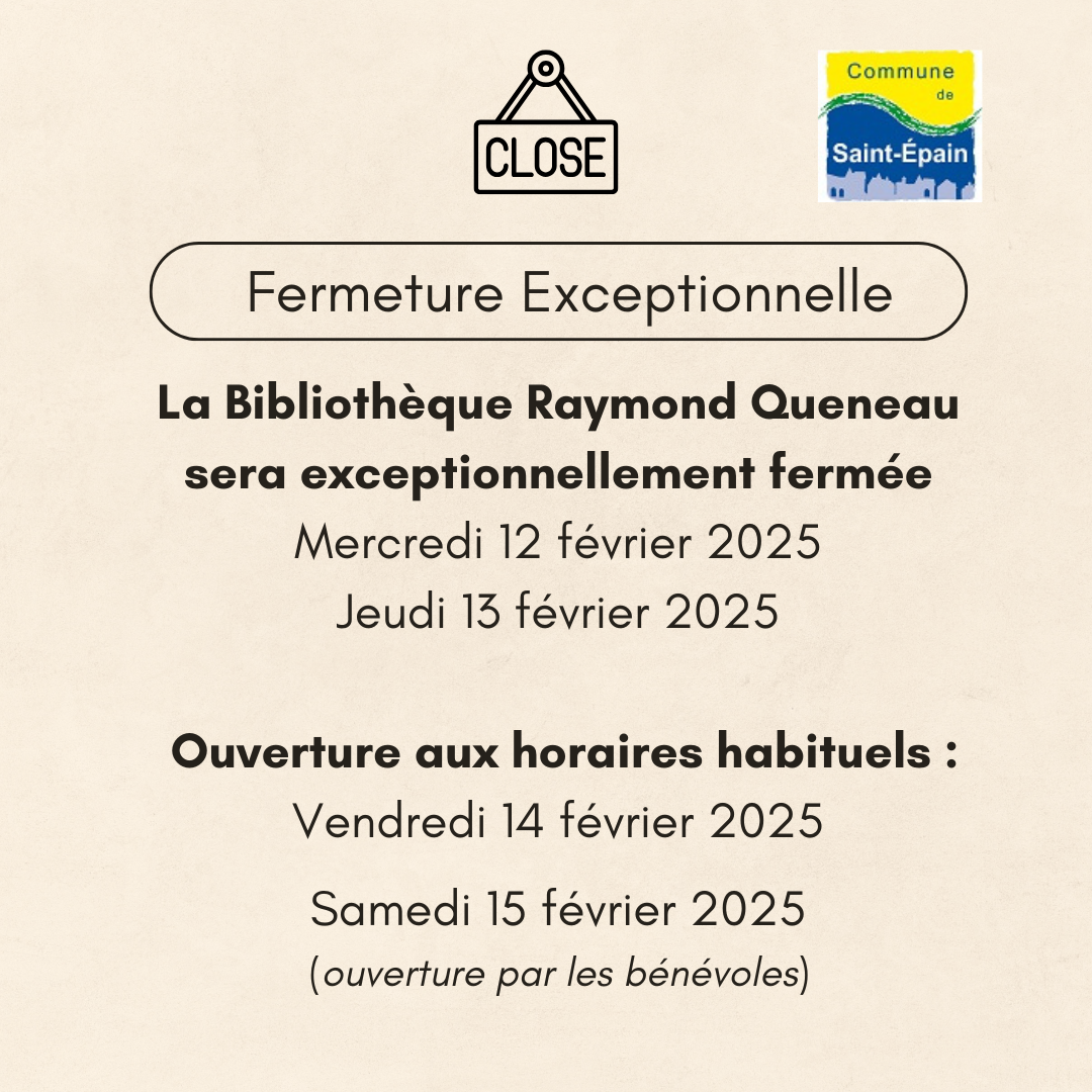 Fermeture Exceptionnelle Bibliothèque