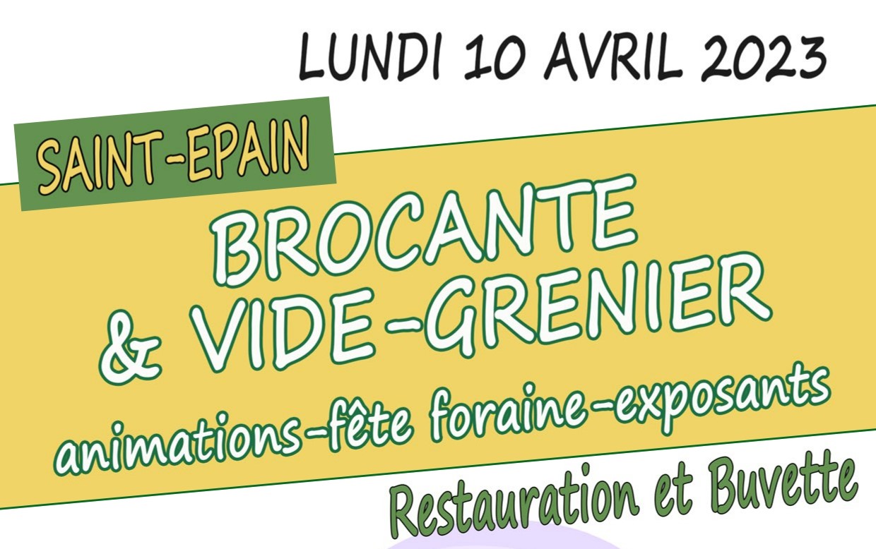 Brocante-Vide Grenier le 10 Avril 2023